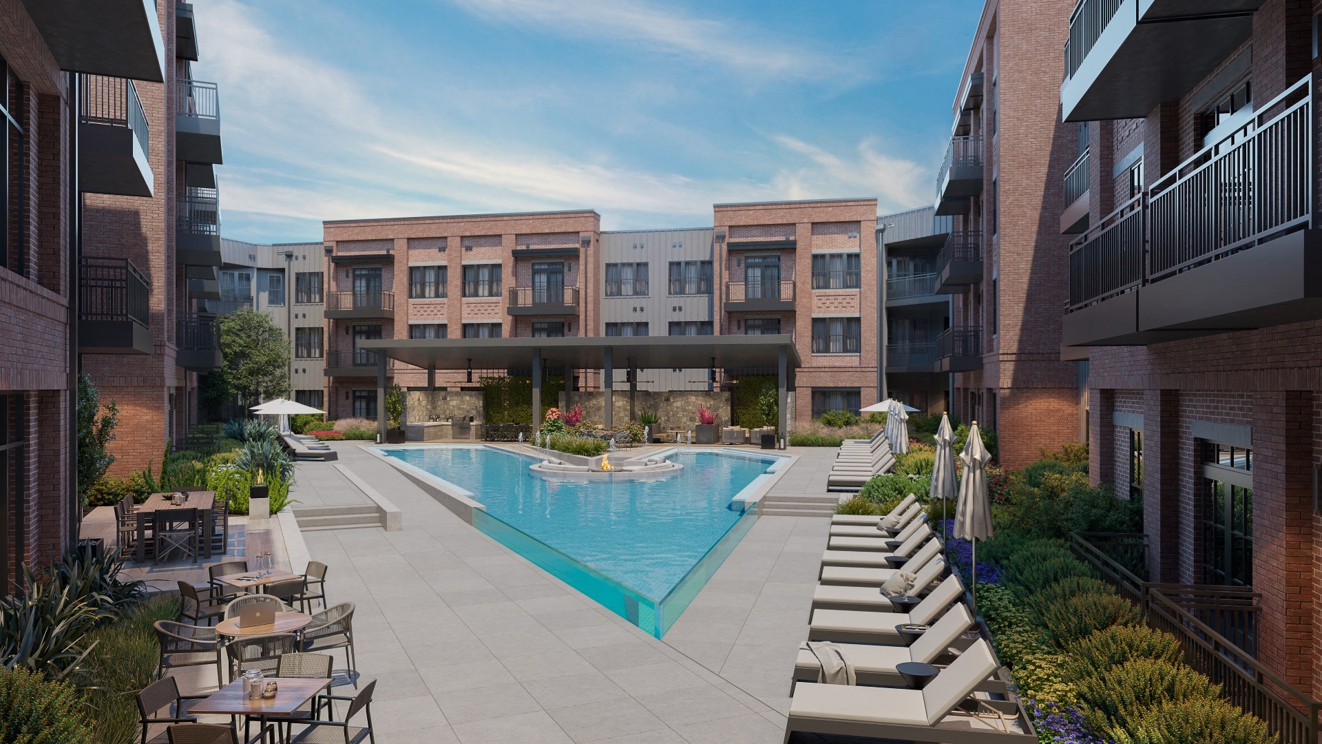 Eastpoint Apartments in Austin, Texas Exterior and Pool Rendering